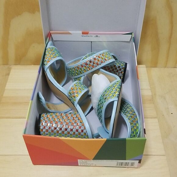 Katy Perry Ankle Strap Block Heeled Sandals The Shana Light Blue Size 11 M - Picture 6 of 8